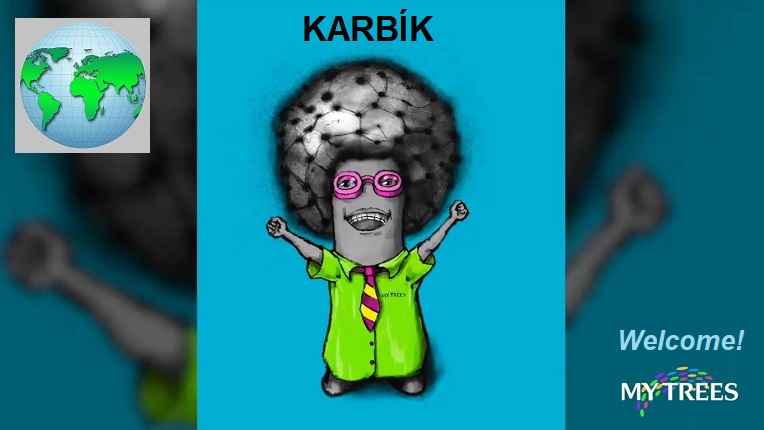 Our mascot Karbík welcomes you aboard the global My Trees project. Meet Karbík and his friends!