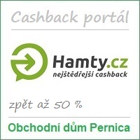 Obchodní dům Pernica – partner cashback portálu Hamty.cz: má více než 550 partnerských e-shopů (+ 98 slovenských partnerů) a odměny za nákupy až 50 %. Vstupní bonus je 50 Kč a odměna za doporučení 200 Kč. Cashback portál Hamty nabízí rovněž kupóny na slevy a hromadné slevy (cashback + slevový portál).