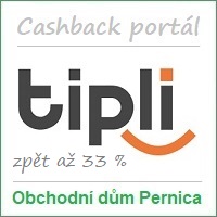 Obchodní dům Pernica – partner cashback portálu Tipli.cz: má 885 partnerských e-shopů (působí též na Slovensku – 520 partnerů, v Polsku – 805 partnerů a brzy i v Rumunsku) a odměny za nákupy až 33 %. Možnost nákupu přes mobilní aplikaci. Vstupní bonus je 100 Kč a odměna za doporučení 150 Kč. Cashback portál Tipli nabízí rovněž věrnostní program, kupóny na slevy a hromadné slevy (cashback + slevový portál).